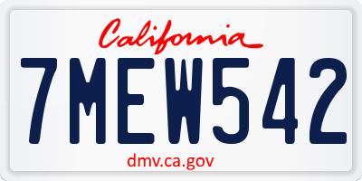 CA license plate 7MEW542