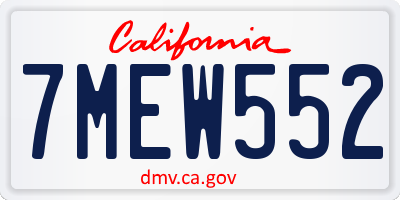 CA license plate 7MEW552