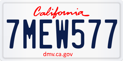 CA license plate 7MEW577