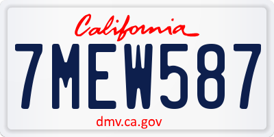 CA license plate 7MEW587