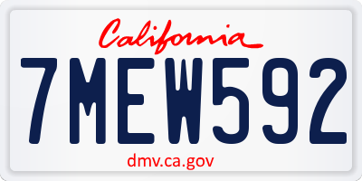 CA license plate 7MEW592