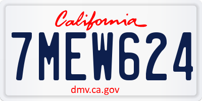 CA license plate 7MEW624