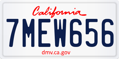 CA license plate 7MEW656