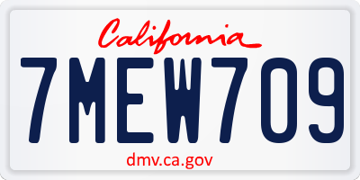 CA license plate 7MEW709
