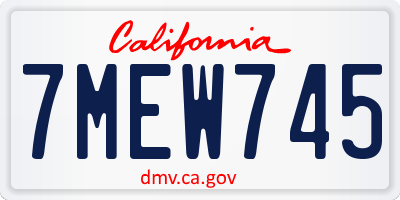 CA license plate 7MEW745