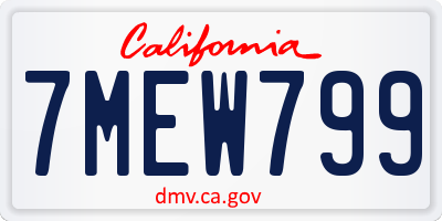CA license plate 7MEW799