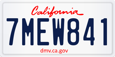 CA license plate 7MEW841