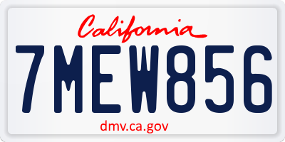 CA license plate 7MEW856