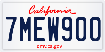 CA license plate 7MEW900