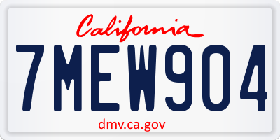 CA license plate 7MEW904