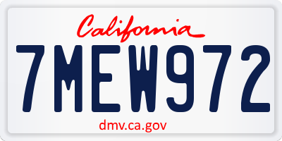 CA license plate 7MEW972