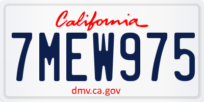 CA license plate 7MEW975
