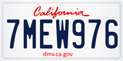 CA license plate 7MEW976