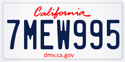 CA license plate 7MEW995