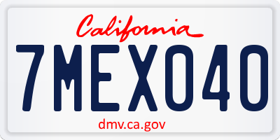 CA license plate 7MEX040