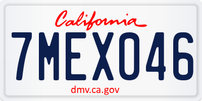 CA license plate 7MEX046