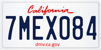 CA license plate 7MEX084