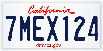 CA license plate 7MEX124