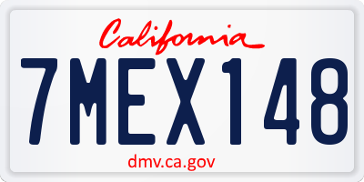 CA license plate 7MEX148