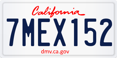 CA license plate 7MEX152