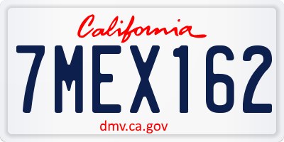 CA license plate 7MEX162