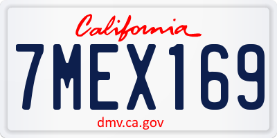 CA license plate 7MEX169