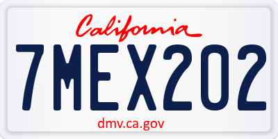 CA license plate 7MEX202