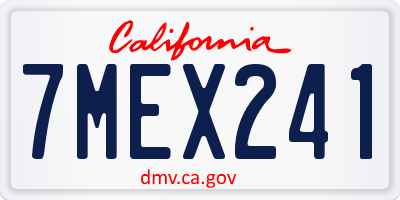 CA license plate 7MEX241