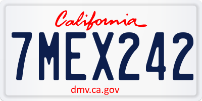 CA license plate 7MEX242