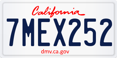 CA license plate 7MEX252
