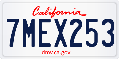 CA license plate 7MEX253