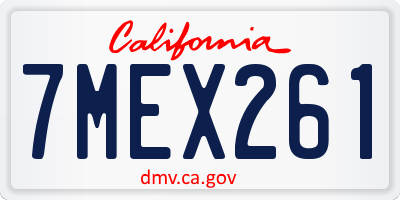 CA license plate 7MEX261