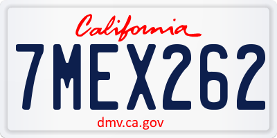 CA license plate 7MEX262