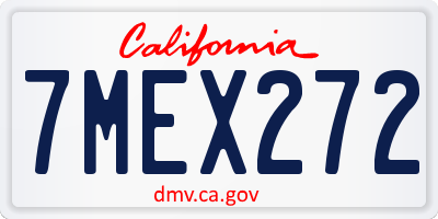 CA license plate 7MEX272