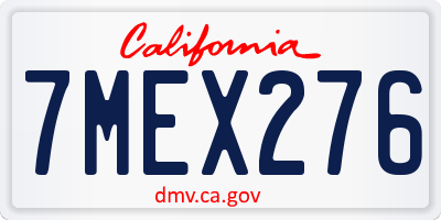CA license plate 7MEX276