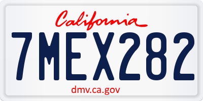 CA license plate 7MEX282