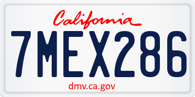 CA license plate 7MEX286