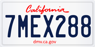 CA license plate 7MEX288