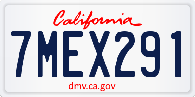 CA license plate 7MEX291