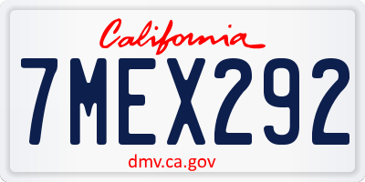 CA license plate 7MEX292