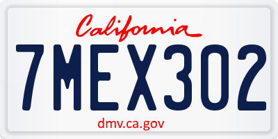 CA license plate 7MEX302