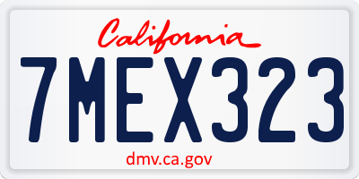 CA license plate 7MEX323