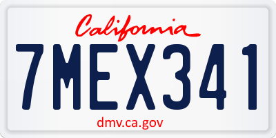 CA license plate 7MEX341