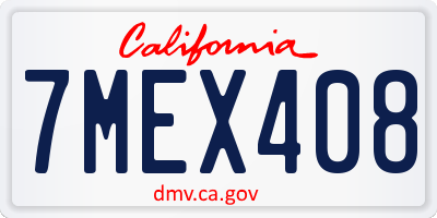 CA license plate 7MEX408