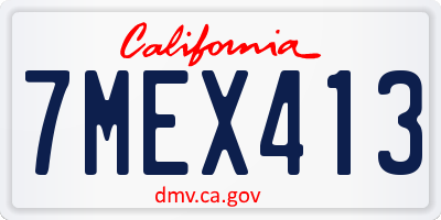 CA license plate 7MEX413