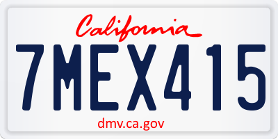 CA license plate 7MEX415