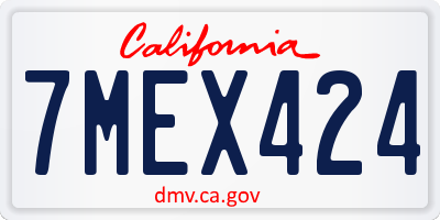 CA license plate 7MEX424