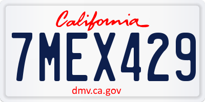 CA license plate 7MEX429