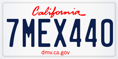 CA license plate 7MEX440