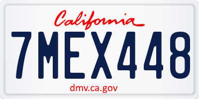 CA license plate 7MEX448